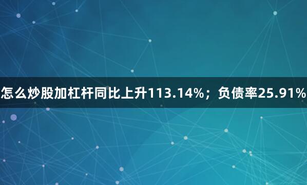 怎么炒股加杠杆同比上升113.14%；负债率25.91%