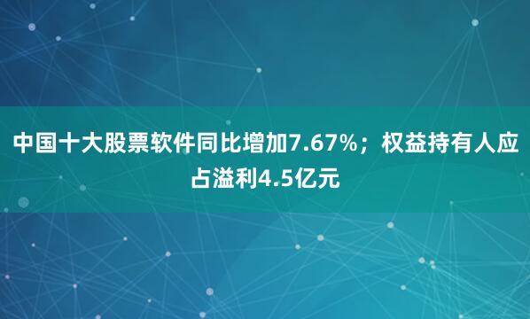 中国十大股票软件同比增加7.67%；权益持有人应占溢利4.5亿元