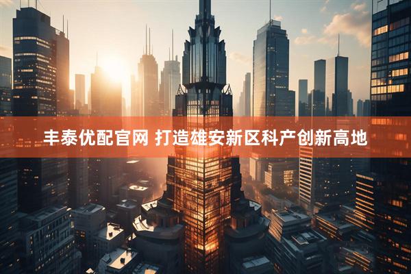 丰泰优配官网 打造雄安新区科产创新高地
