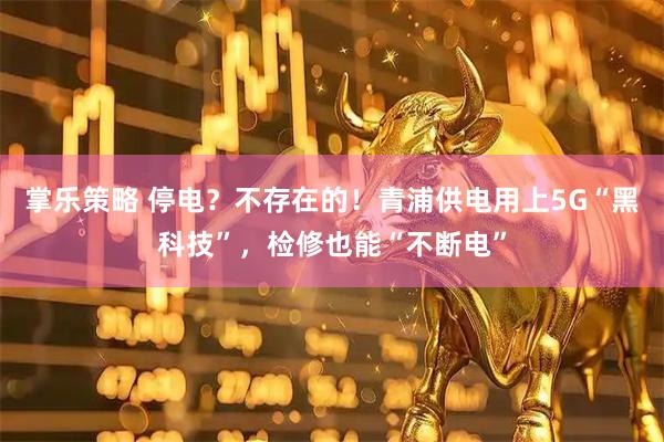 掌乐策略 停电？不存在的！青浦供电用上5G“黑科技”，检修也能“不断电”